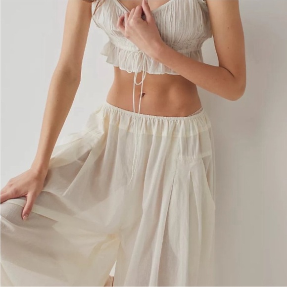 NWOT-FREE PEOPLE- HEAT of the NIGHT WIDE LEG PANT SEMI-SHEER - Picture 3 of 13